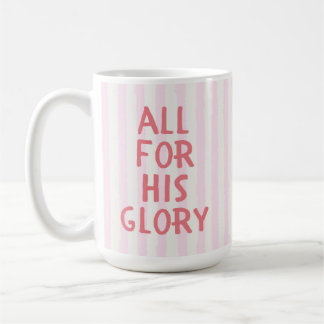 Soft Pink Bold Script Christian Faith Statement Coffee Mug