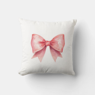 Soft Pink Bow Aesthetic Pillow 🎀   Cute room deco