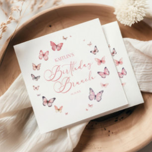 Soft Pink Butterfly Birthday Brunch Party Napkin