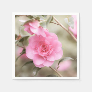 Soft Pink Camellia Flower Napkin