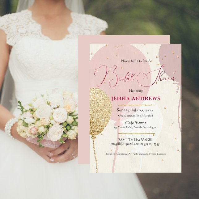 Soft Pink, Casual, Elegant, Bride Name, Invitation (Creator Uploaded)