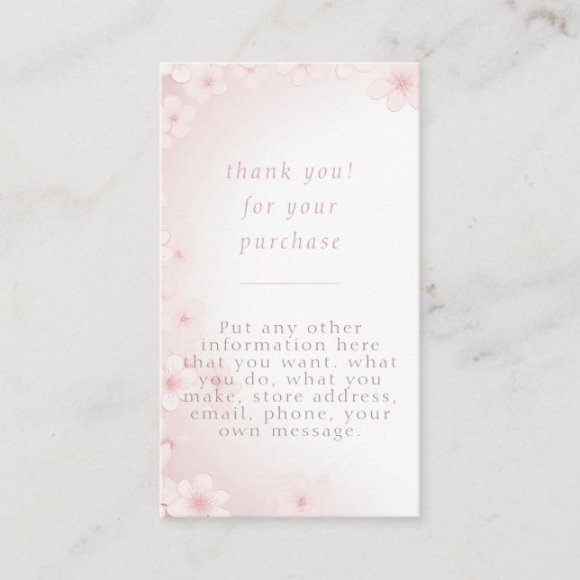 Soft pink cherry blossom background insert card (Front)