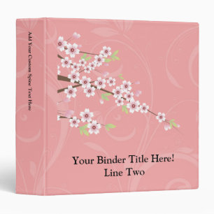 Soft Pink Cherry Blossom Binder