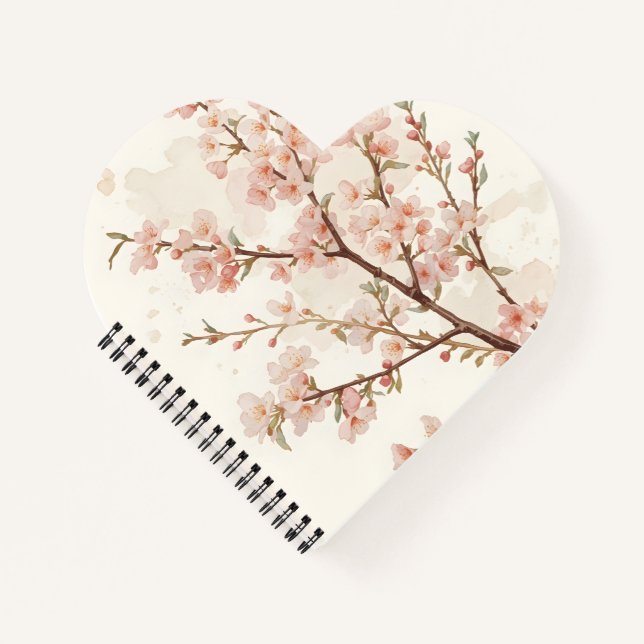 Soft Pink Cherry Blossom Branches Notebook (Front)
