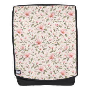 Soft Pink Cherry Blossom Floral Seamless Pattern Backpack