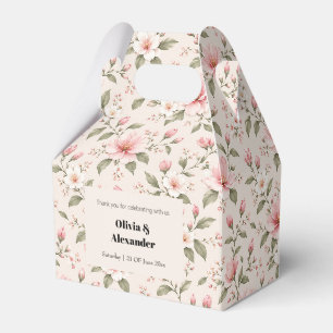 Soft Pink Cherry Blossom Floral Seamless Pattern Favor Box