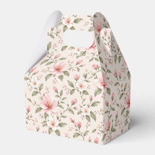 Soft Pink Cherry Blossom Floral Seamless Pattern Favor Box