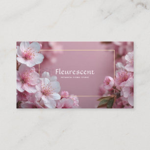 Soft Pink Cherry Blossom Modern Bokeh Business Card