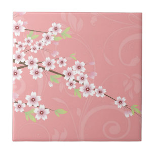Soft Pink Cherry Blossom Tile
