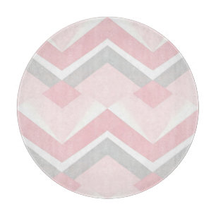 Soft Pink Chevron Geometric Cutting Board