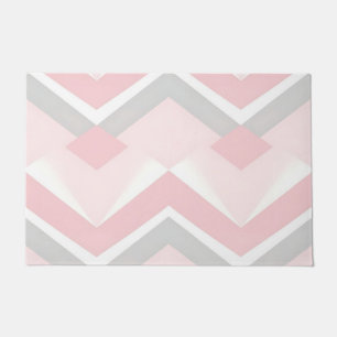 Soft Pink Chevron Geometric Doormat
