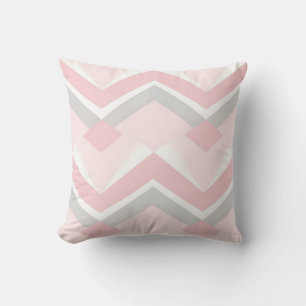 Soft Pink Chevron Geometric Throw Pillow
