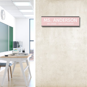 Soft Pink Classroom Door Sign
