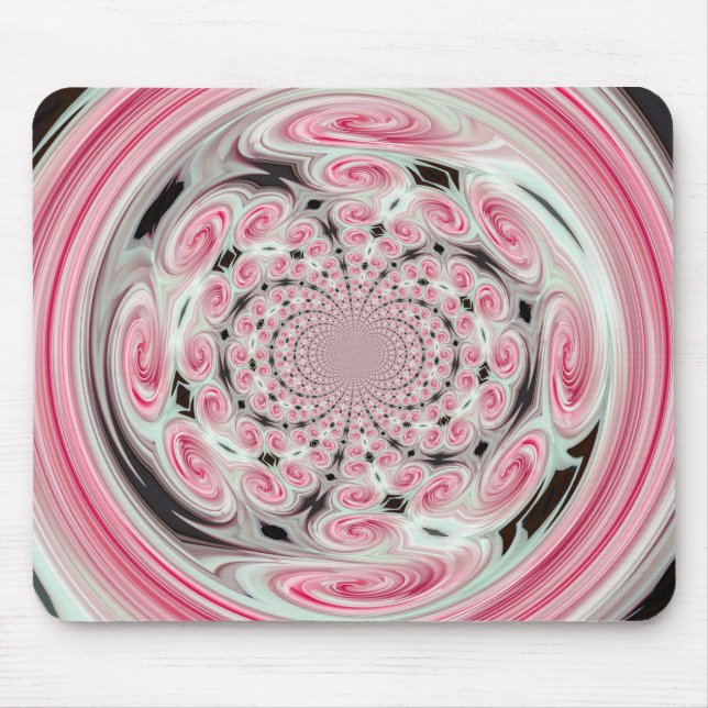 Soft Pink Clouds Swirl Reflection Mousepad (Front)