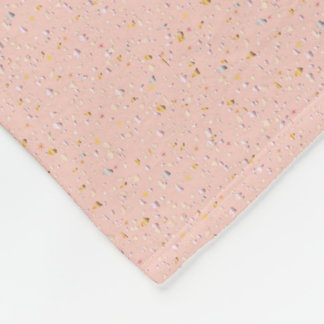 Soft pink confetti fleece blanket