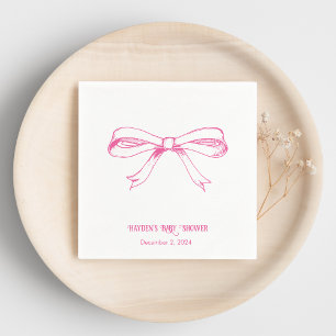 Soft Pink Coquette Bow Personalized Napkin