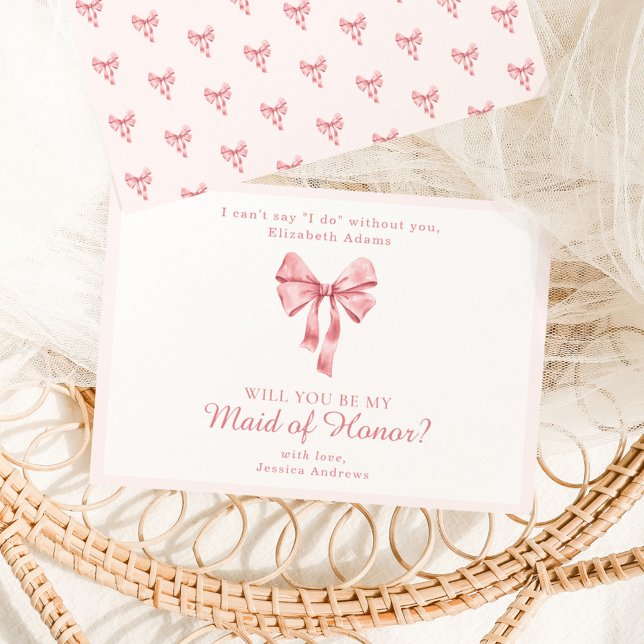 Soft Pink Coquette Bow Will you? Invitation (Creator Uploaded)