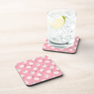 Soft Pink Cute Pattern – Minimal Aesthetic Polka Coaster