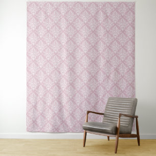 Soft Pink Damask Backdrop for Influencers Tapestry