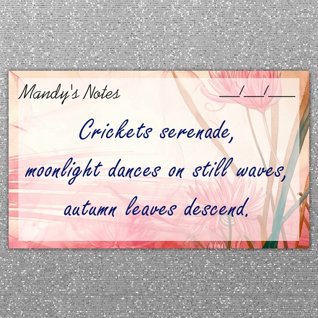 Soft Pink Delicate Floral Trendy 10" x 6" Post-it Notes (Creator Uploaded)