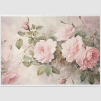 Soft Pink Delicate Rose Floral Background Tissue Paper