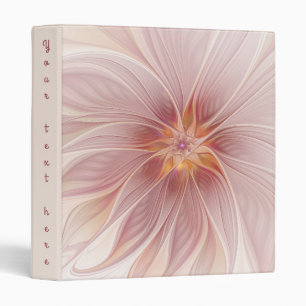 Soft Pink Dream Abstract Fractal Art Flower Name Binder