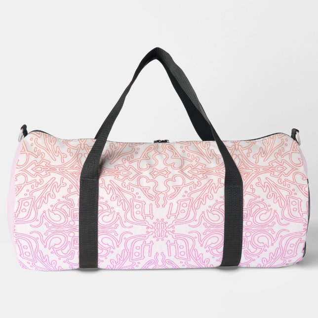 Soft Pink Dream Mandala pattern series Duffle Bag (Front)