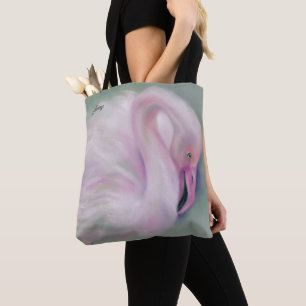 Soft Pink Flamingo Pastel Personalized Tote Bag