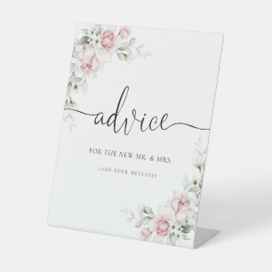 Soft Pink Floral Advice Sign