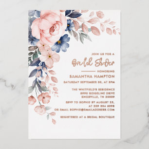 Soft Pink Floral Bridal Shower Rose Gold
