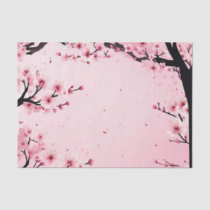 Soft Pink Floral Cherry Blossom Tissue Paper