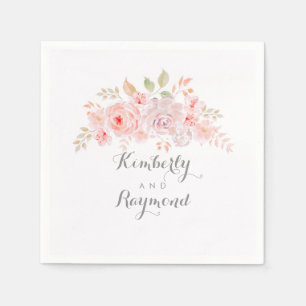 Soft Pink Floral Elegant Napkin