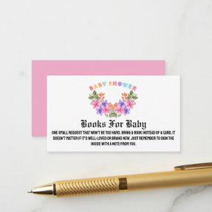  Soft Pink Floral Girl Baby Shower     Enclosure Card
