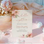 Soft Pink Floral Hello Eighteen 18th Birthday Invitation<br><div class="desc">Elegant calligraphy 18th birthday invitation with watercolor pink florals.</div>
