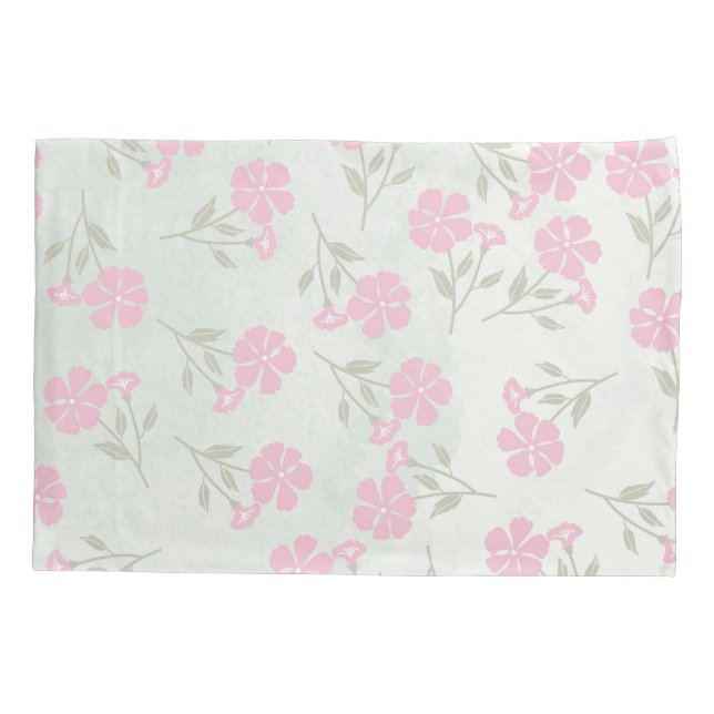 Soft Pink Floral Pillowcase (Back)