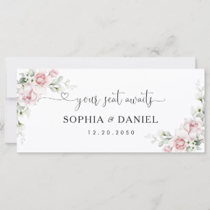 Soft Pink Floral Wedding Head Table Sign