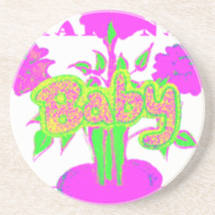 Soft Pink Flower Art: A Baby's Touch. Coaster