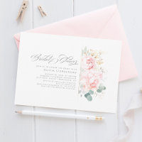 Soft Pink Flowers and Gold Greenery Bridal Shower 