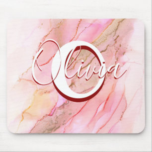 Soft Pink Fluid Alcohol Ink Mouse Pad