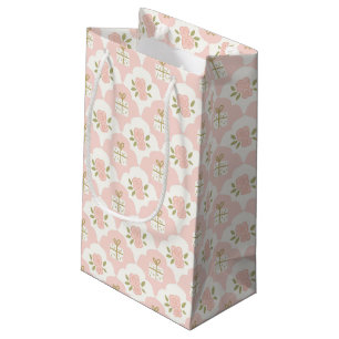 Soft Pink Gift & Roses Pattern Gift Bag