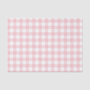 Soft Pink Gingham Check Plaid Gift Wrapping Tissue Paper