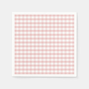 Soft Pink Gingham Plaid Birthday Baby Shower Napkin