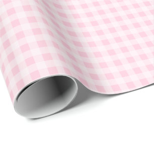 Soft Pink Gingham Wrapping Paper