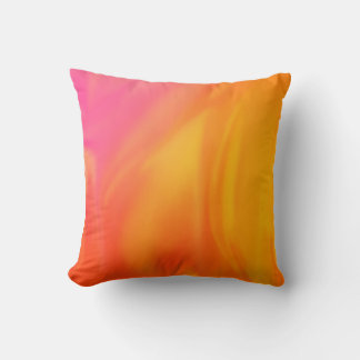 Soft pink Gradient orange  Abstract Multi Colour Throw Pillow