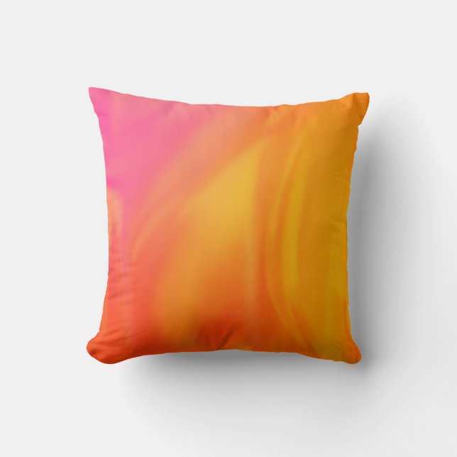 Soft pink Gradient orange  Abstract Multi Colour Throw Pillow (Front)