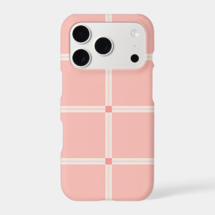 Soft Pink Grid Pattern with Coral Accent 