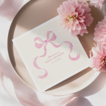 Soft Pink Hand Drawn Bow Baby Shower