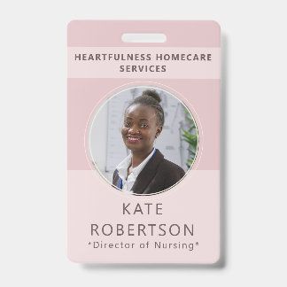 Soft Pink Healthcare Worker Badge