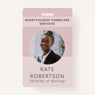Soft Pink Healthcare Worker Badge
