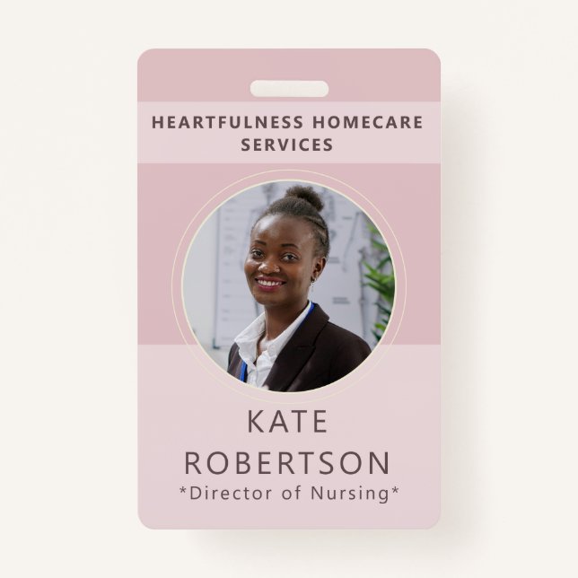 Soft Pink Healthcare Worker Badge (Front)